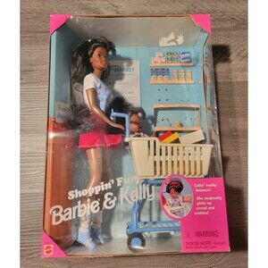 Vtg. 1995 Barbie Shoppin' Fun Barbie & Kelly African American Dolls NIB